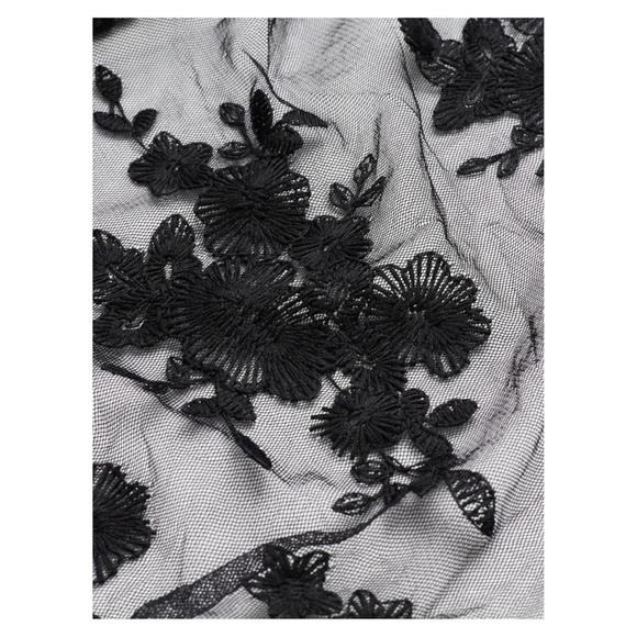 Black Long Sleeve Embroidered Sheer Maxi Dress - Picture 5 of 5